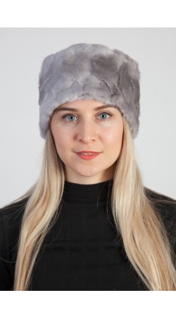 Grey sapphire mink fur hat - Created with mink fur remnants